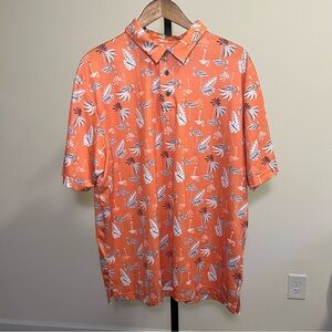Jack Nicklaus Golf Polo Shirt with Tropical Print, Men’s XL